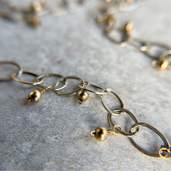 Miguel Ases Gold and Silver Chain Necklace 34” - Picture 6 of 9